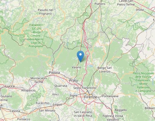 L'epicentro del sisma
