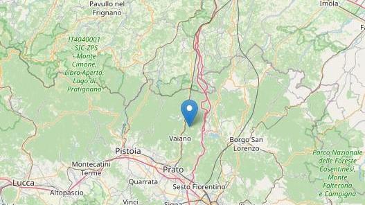 L'epicentro del sisma