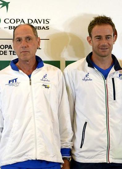 L’ex capitano di Coppa Davis Corrado Barazzutti con Filippo Volandri in versione giocatore