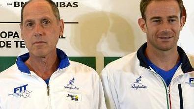 L’ex capitano di Coppa Davis Corrado Barazzutti con Filippo Volandri in versione giocatore