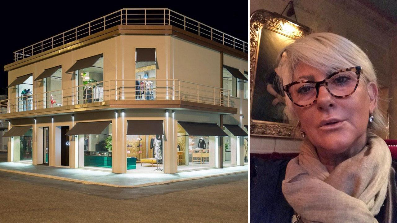Nella foto «Kaos», negozio di punta della catena e a fianco l'imprendistrice Silvia Bini