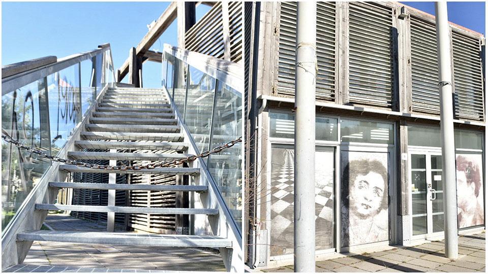 o la scalinata che porta al piano superiore di una delle baracchine del viale Italia: è chiusa, come le torrette di fatto mai utilizzate. Sulla destra, uno degli chalet chiusi da anni lungo la passeggiata a mare