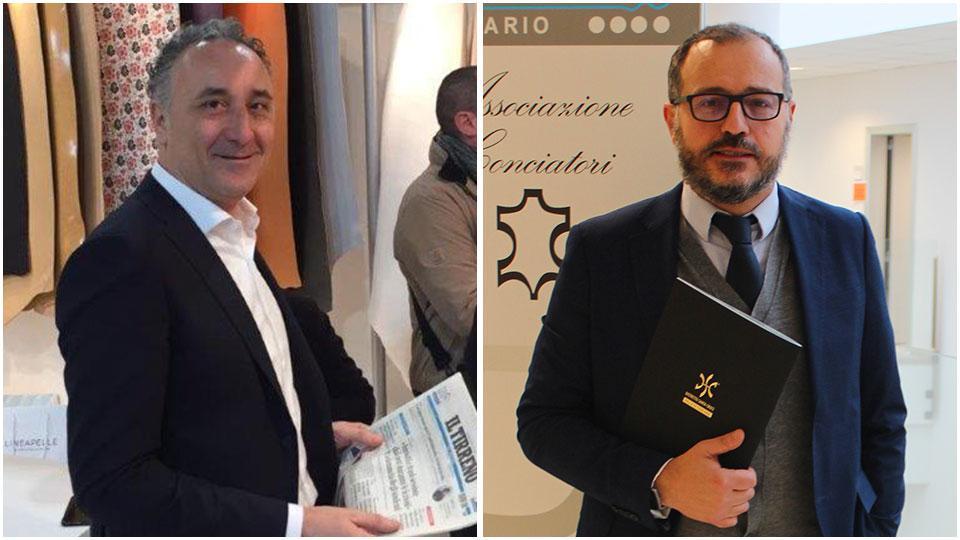 Michele Matteoli, presidente Consorzio conciatori Ponte a Egola e Aldo Gliozzi, direttore dell’Associazione conciatori di Santa Croce