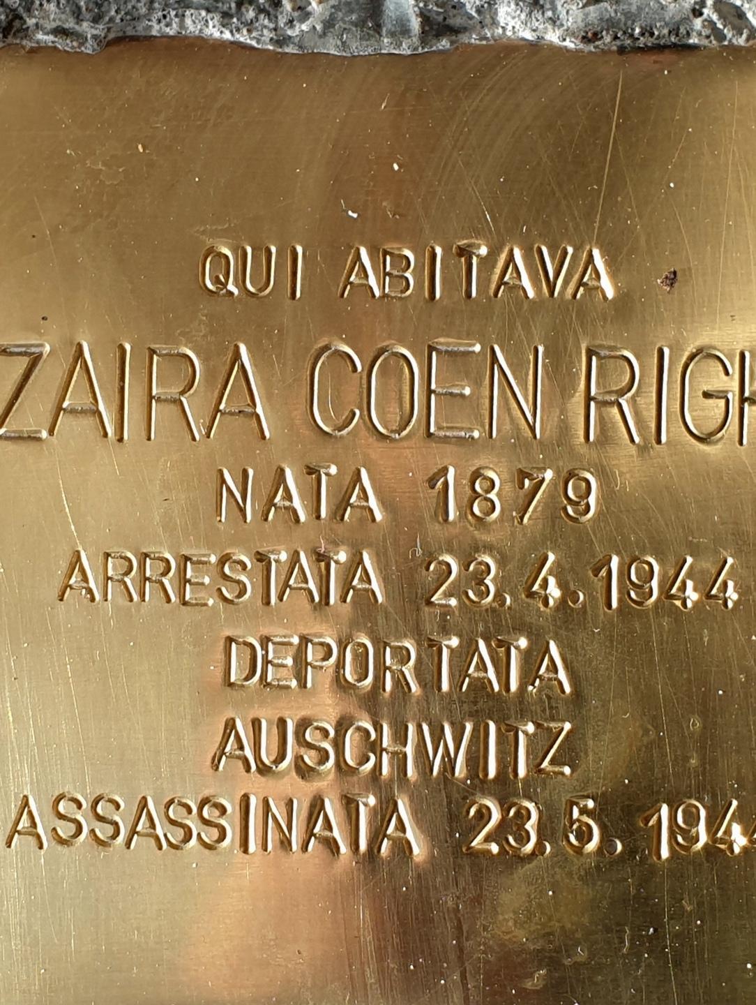 Una pietra per non dimenticare Zaira 