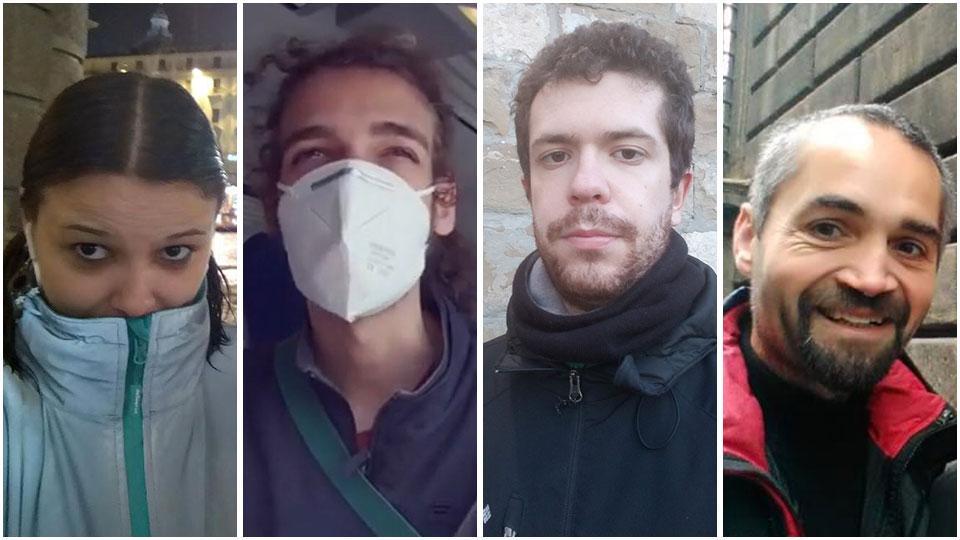 Bruna Oss, 29 anni, Merlino Naclerio, 20 anni, Filippo Luti,28 anni e Federico Curcio, 51 anni