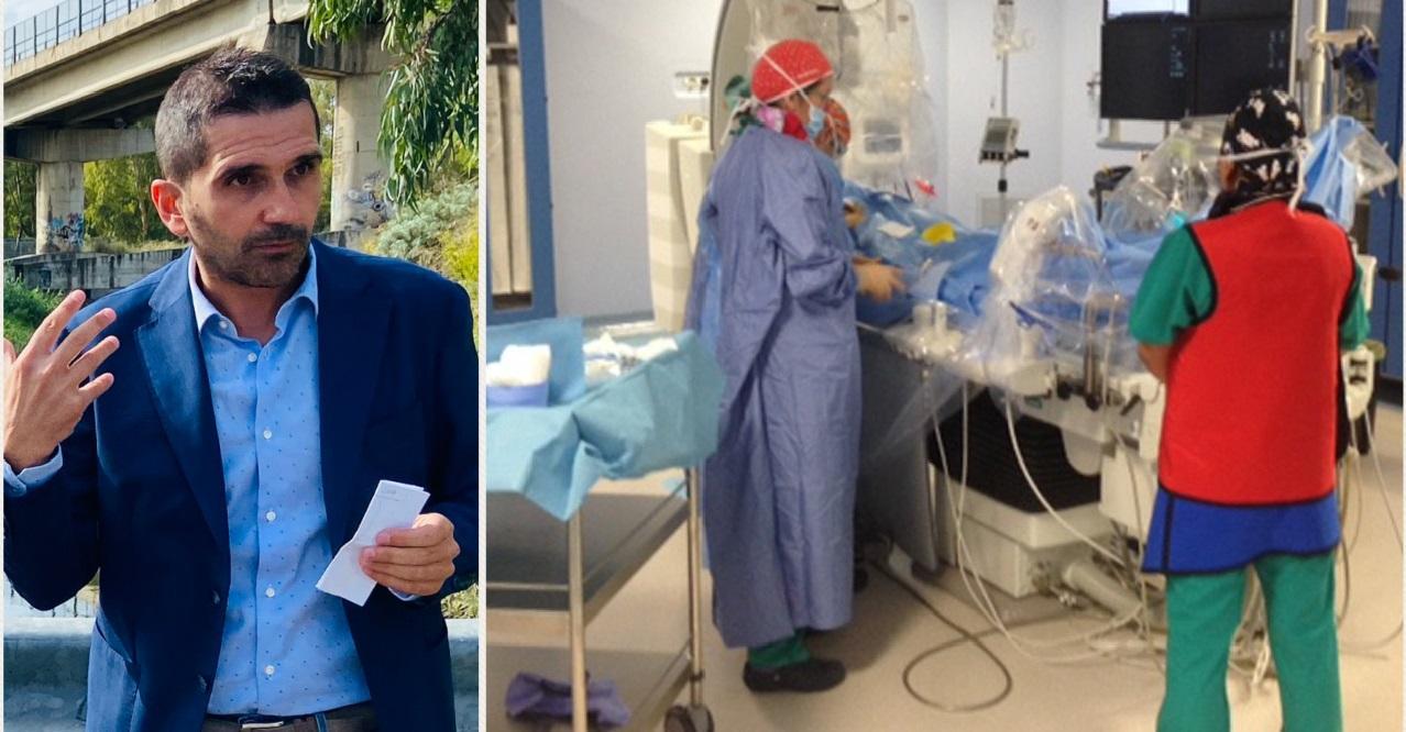 Il consigliere regionale Giuseppe Meloni e un intervento di Emodinamica