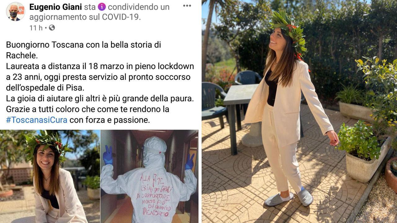 L'infermiera neolaureata ringraziata da Giani: «La gioia di aiutare è più forte della paura»