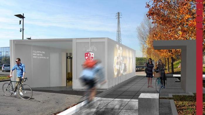 Il rendering di uno dei centri di scambio intermodali nella Città Metropolitana di Firenze