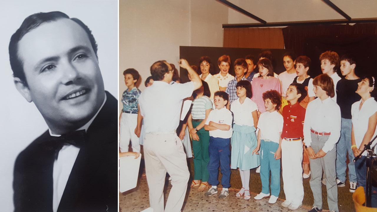 Antonio Luongo a Boston, ribattezzato Anthony Martin e nella foto accanto Antonio in una fotorecente; mentre dirige il coro di una scuola