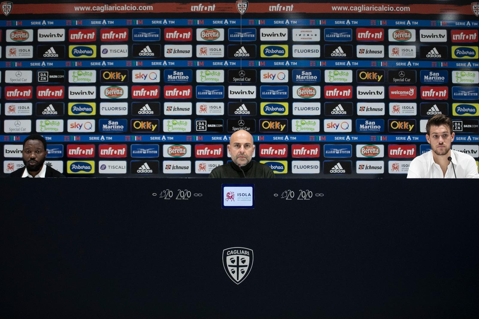 Tommaso Giulini, al centro, con Kwadwo Asamoah (a sinistra) e Daniele Rugani (a destra)