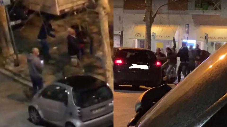 Si pestano a sangue sotto gli occhi degli agenti della municipale 