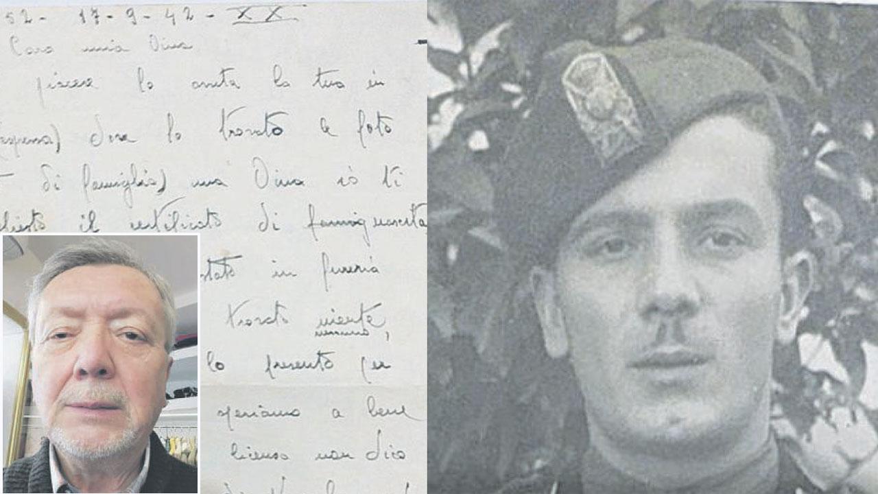 Paolo Palamidessi (nel riquadro) il padre Giuseppe e una delle lettere alla madre