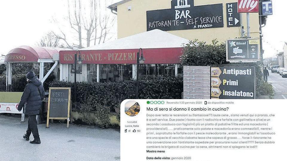 Il ristorante e il post incriminato