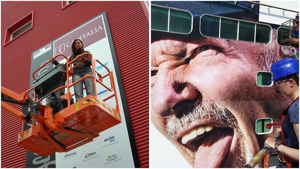 Sara Parra a Valencia per la Coppa America e Sara al lavoro su una grafica di Vasco Rossi