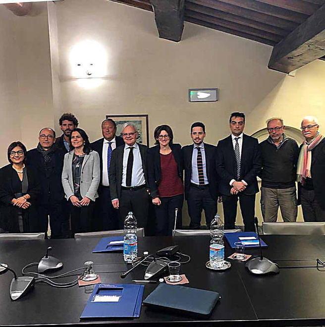 Il Comitato di indirizzo in una foto di gennaio 2019, quando furono eletti il presidente Isoppi e il vice Chericoni