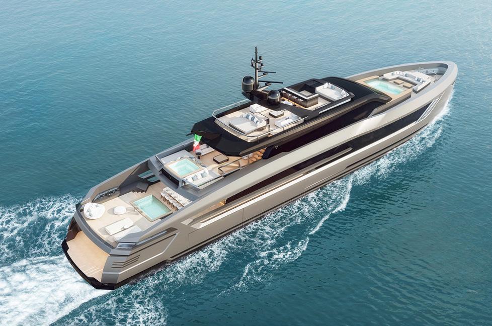 Un modello di yacht prodotto dal marchio pisano