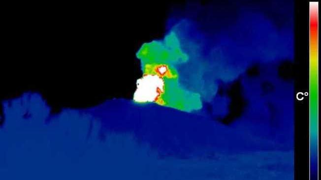 ++ Etna: spettacolare eruzione con un'alta colonna di fumo ++ 