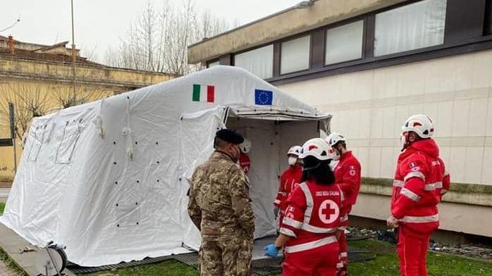 Tamponi nella tenda della Cri si comincia da giovedì mattina
