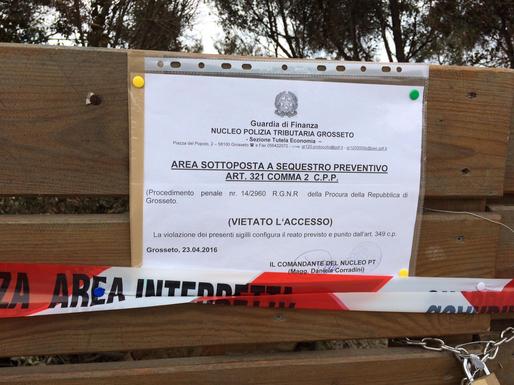 L’area dell’arenile a suo tempo sottoposta a sequestro dalla guardia di finanza