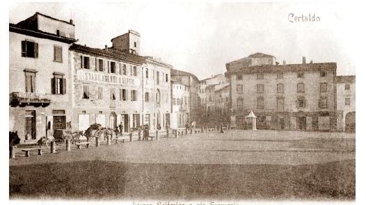 La piazza Solferino di Certaldo ora piazza Boccaccio dove si verificarono il 28 febbraio 1921 i "Fatti della Fiera"