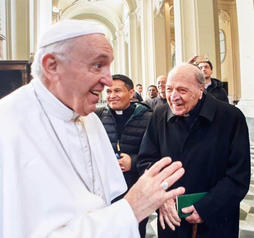 Don Italo Taddei con papa Bergoglio
