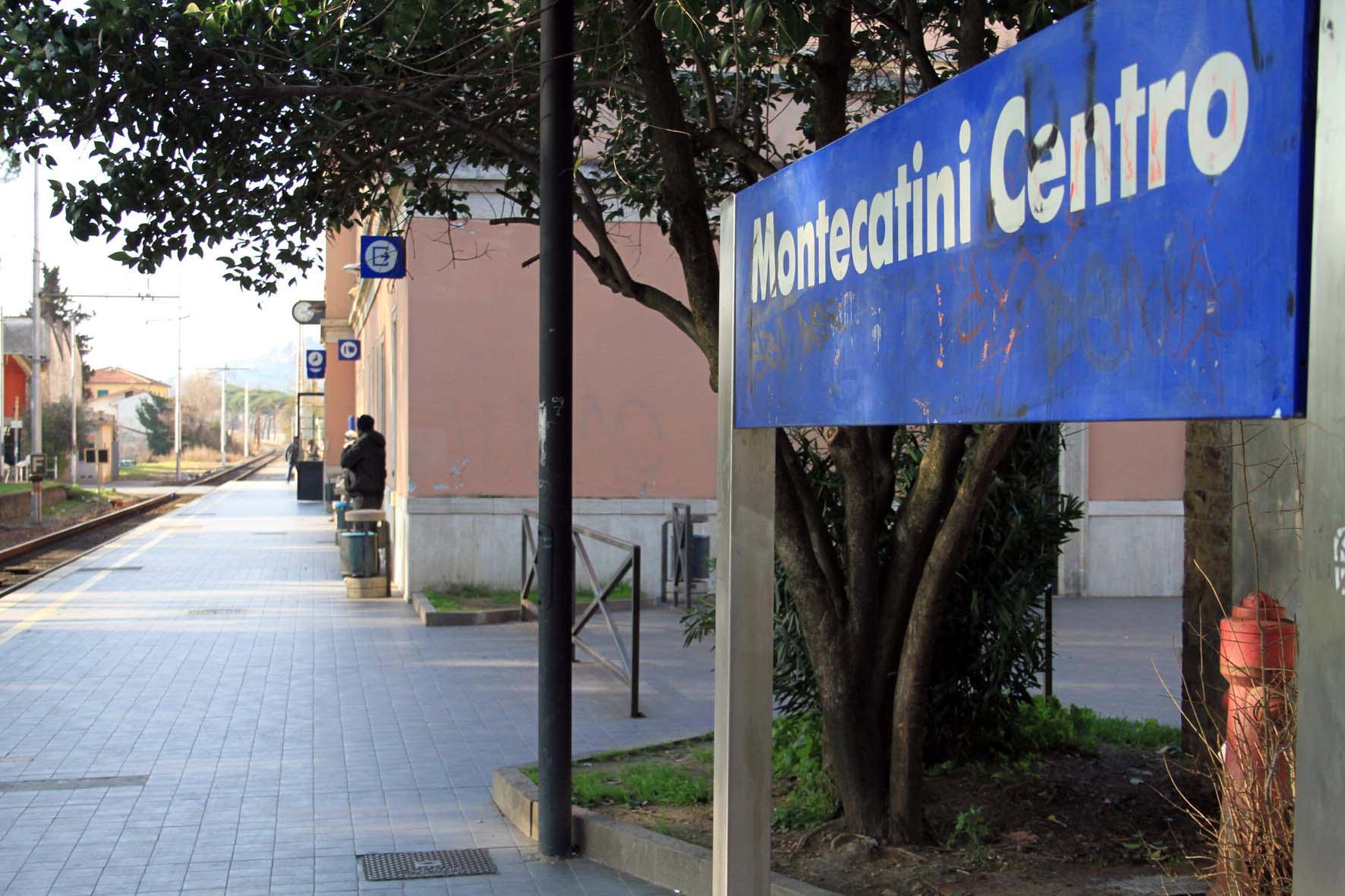 La stazione Montecatini Centro in piazza Gramsci
