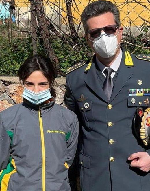 Il colonnello incontra la campionessa Ambra «Un esempio per tutti»