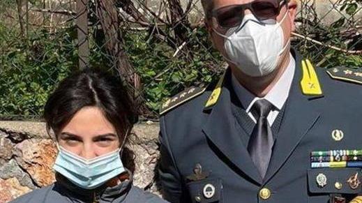 Il colonnello incontra la campionessa Ambra «Un esempio per tutti»