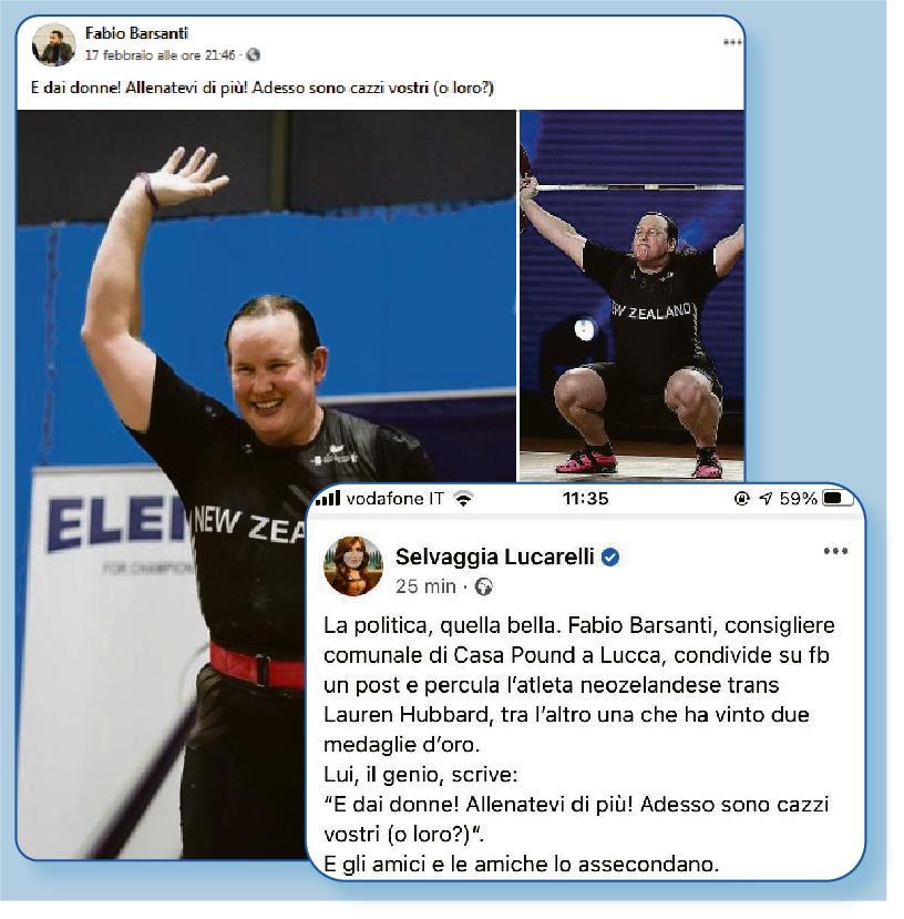 Parole di odio per l’atleta transgender 