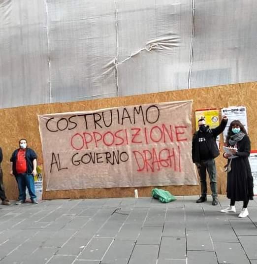 Protesta del Pcl contro Draghi