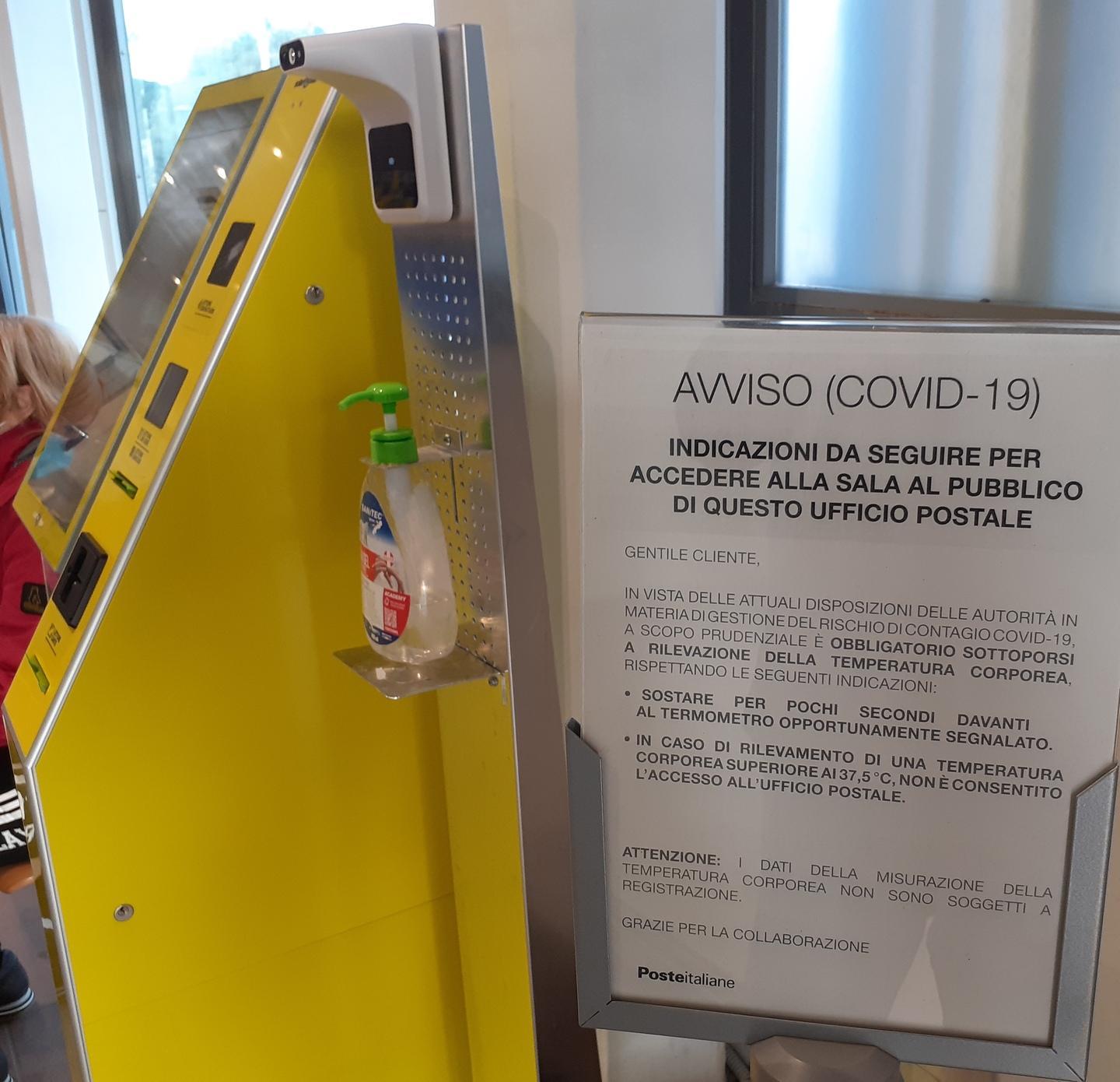 Termoscanner in tutti gli uffici postali 