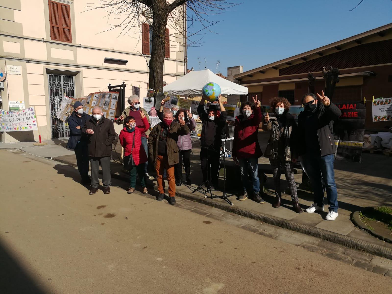 I partecipanti al presidio organizzato a Chianni dal Gruppo Zero