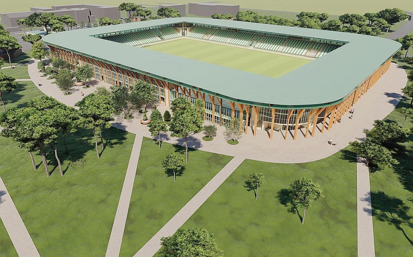 Lo stadio dei Pini secondo il progetto di Simone Farina
