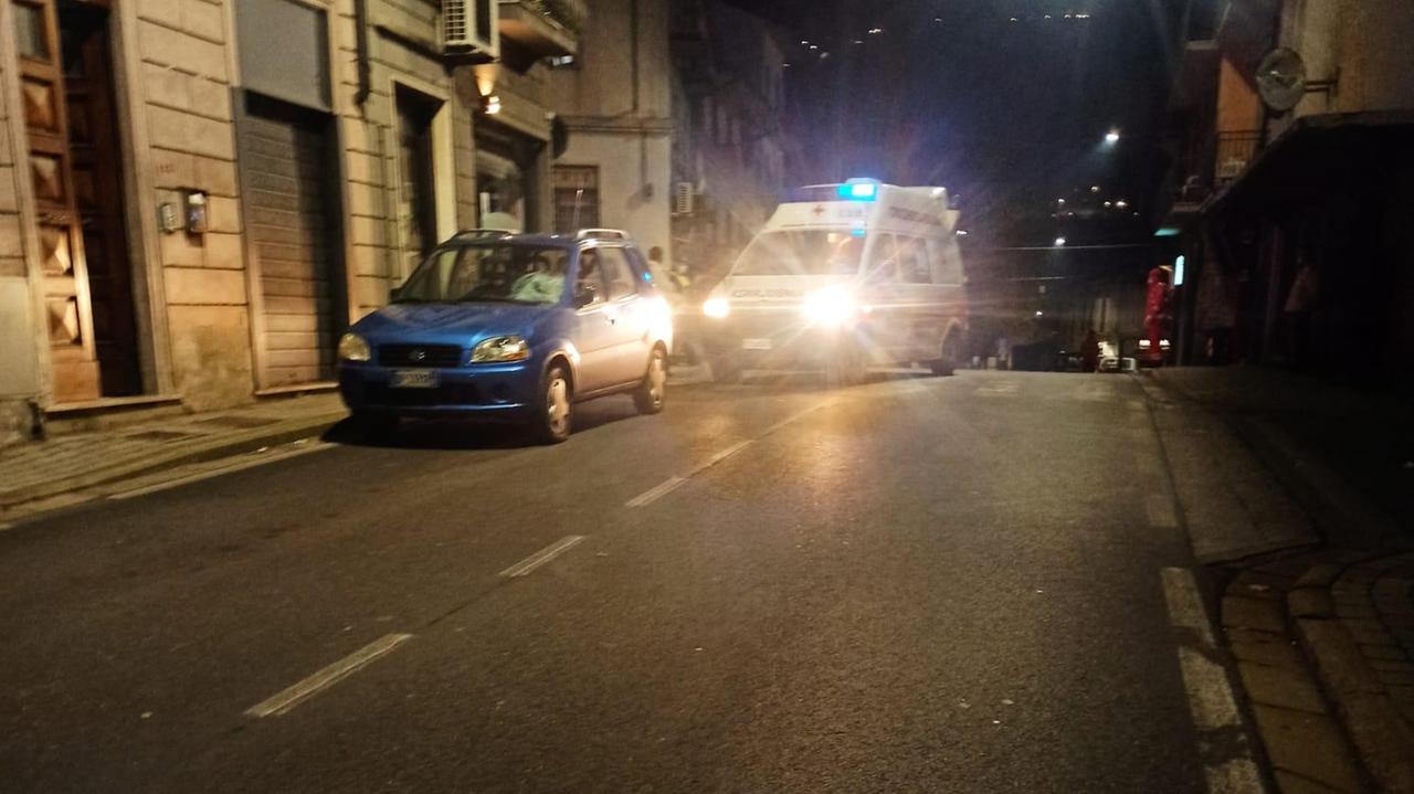 L'ambulanza sul luogo dell'incidente