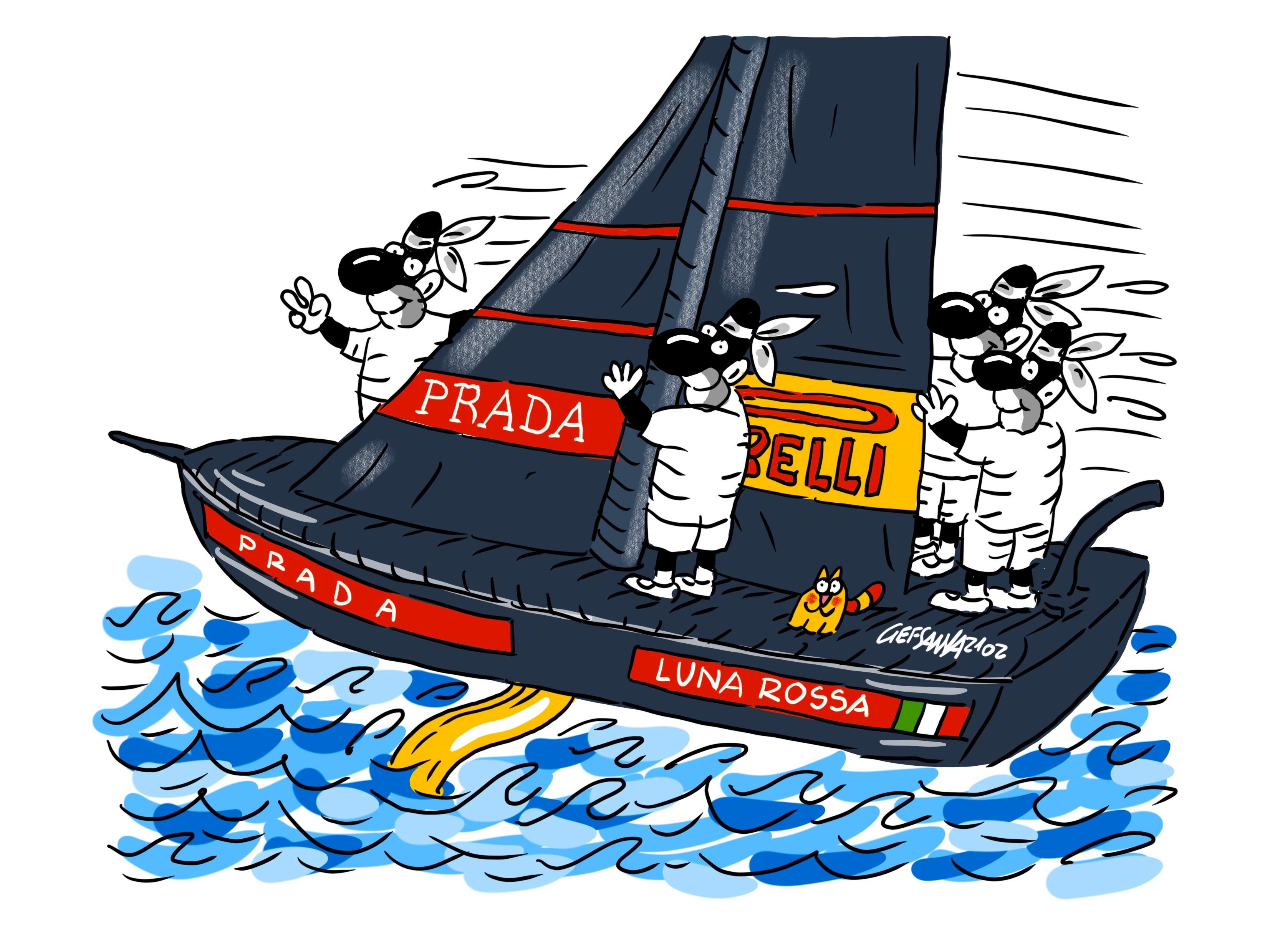 La vignetta di Gef: anche la Sardegna protagonista dell'exploit di Luna rossa 