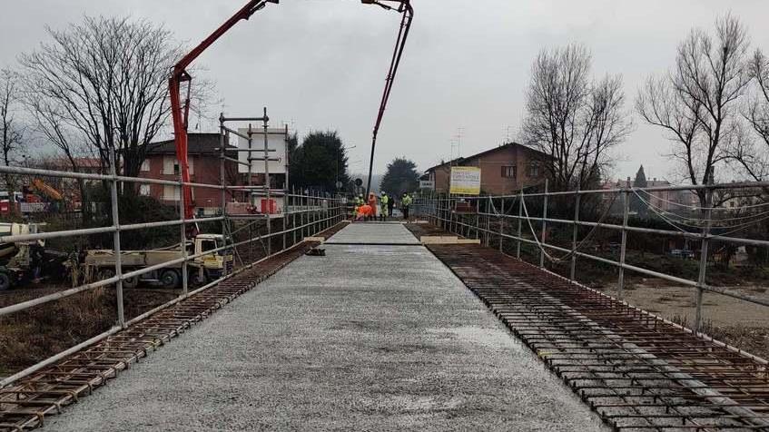 I lavori sul ponte di Iano a Scandiano