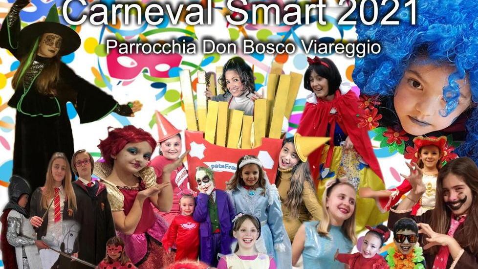Foto di ragazzi in maschera: il Carnevale diventa smart