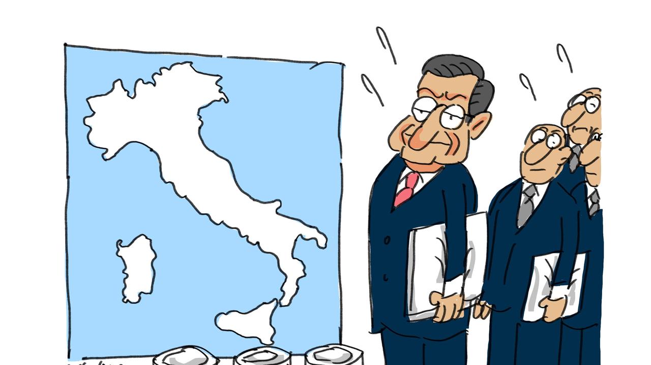 La vignetta di Gef, riaperture: Draghi prudente, per decidere si aspetta il quadro aggiornato della pandemia Covid 