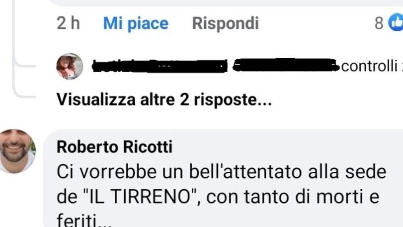 Lo “screenshot” del commento su Facebook