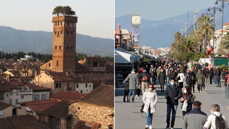 La torre Guinigi uno dei simboli di Lucca. La celebre Passeggiata di Viareggio