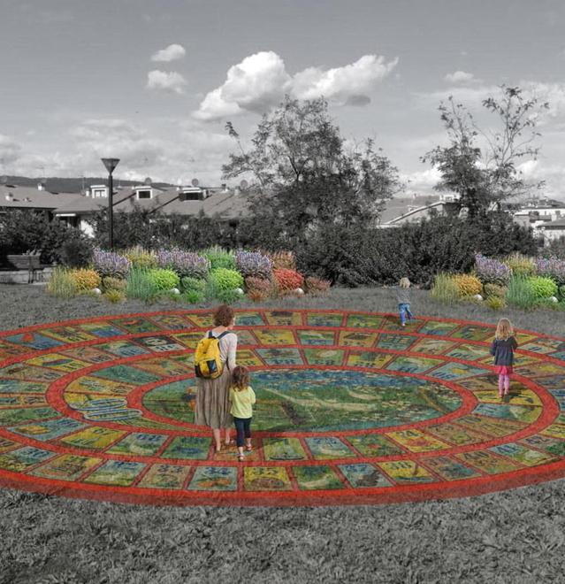 Ecco come sarà il gioco dell'oca a grandezza naturale che sarà realizzato a Montelupo Fiorentino