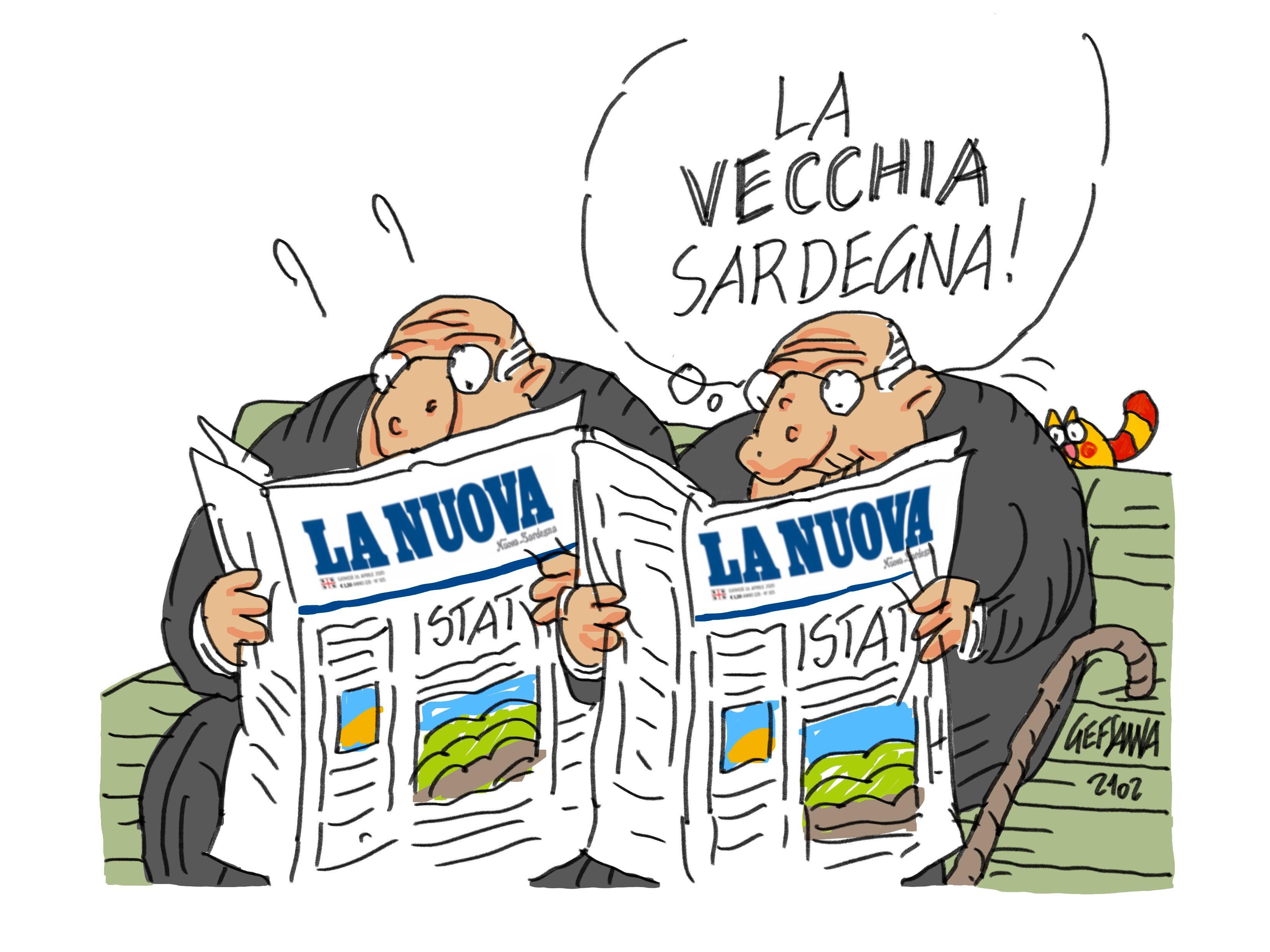 La vignetta di Gef: la popolazione sarda è sempre più vecchia