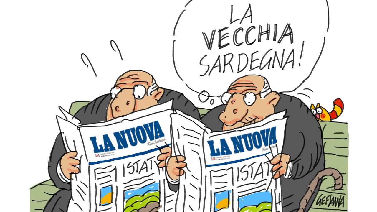 La vignetta di Gef: la popolazione sarda è sempre più vecchia