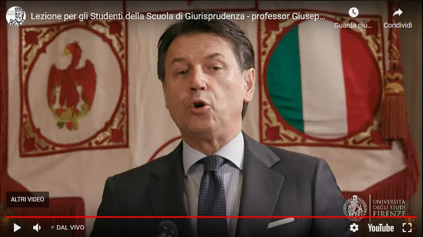 La lectio magistralis dell'ex presidente del Consiglio Giuseppe Conte all'Università di Firenze 
