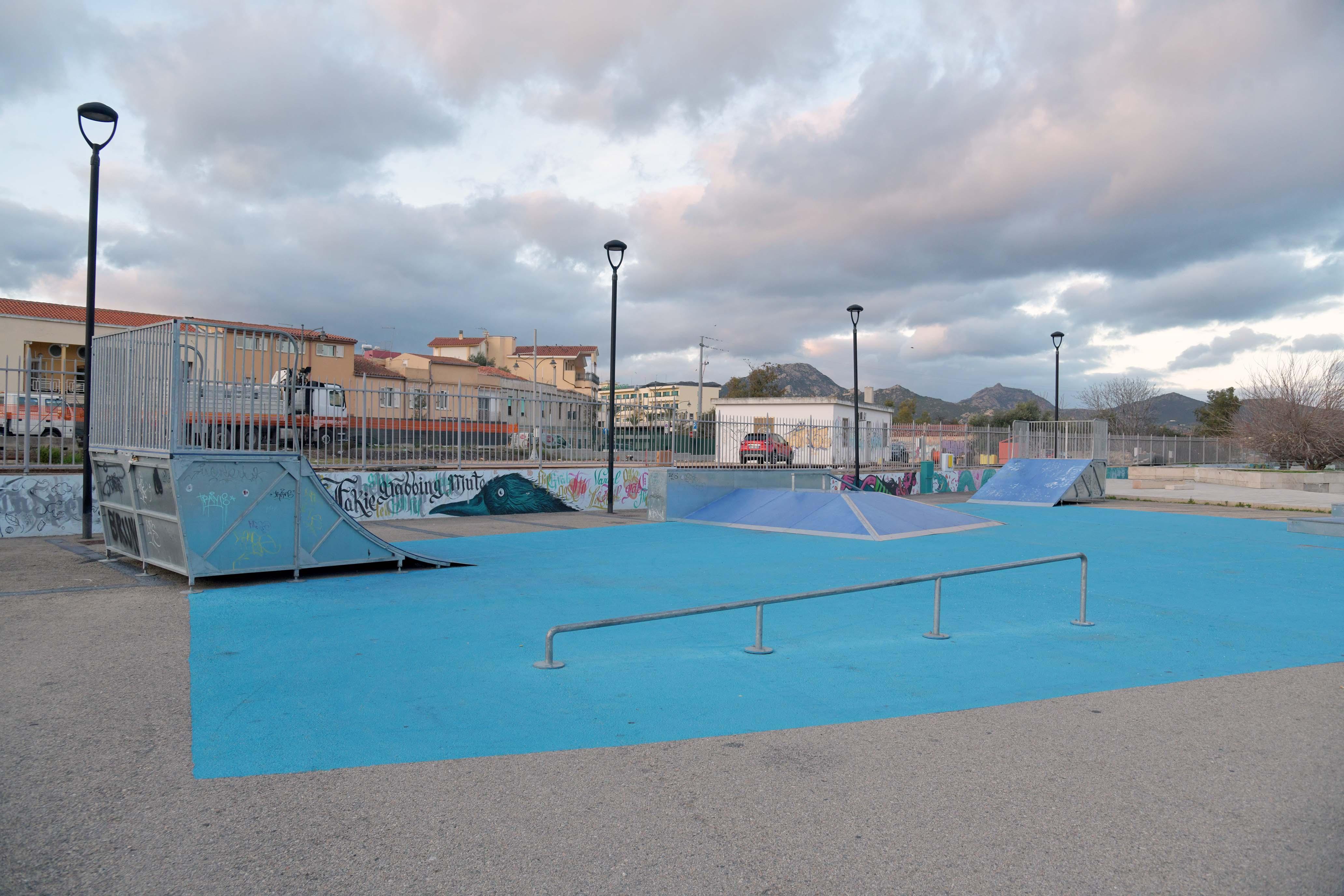 Lo skate park di via Nanni a Olbia, immagine di repertorio