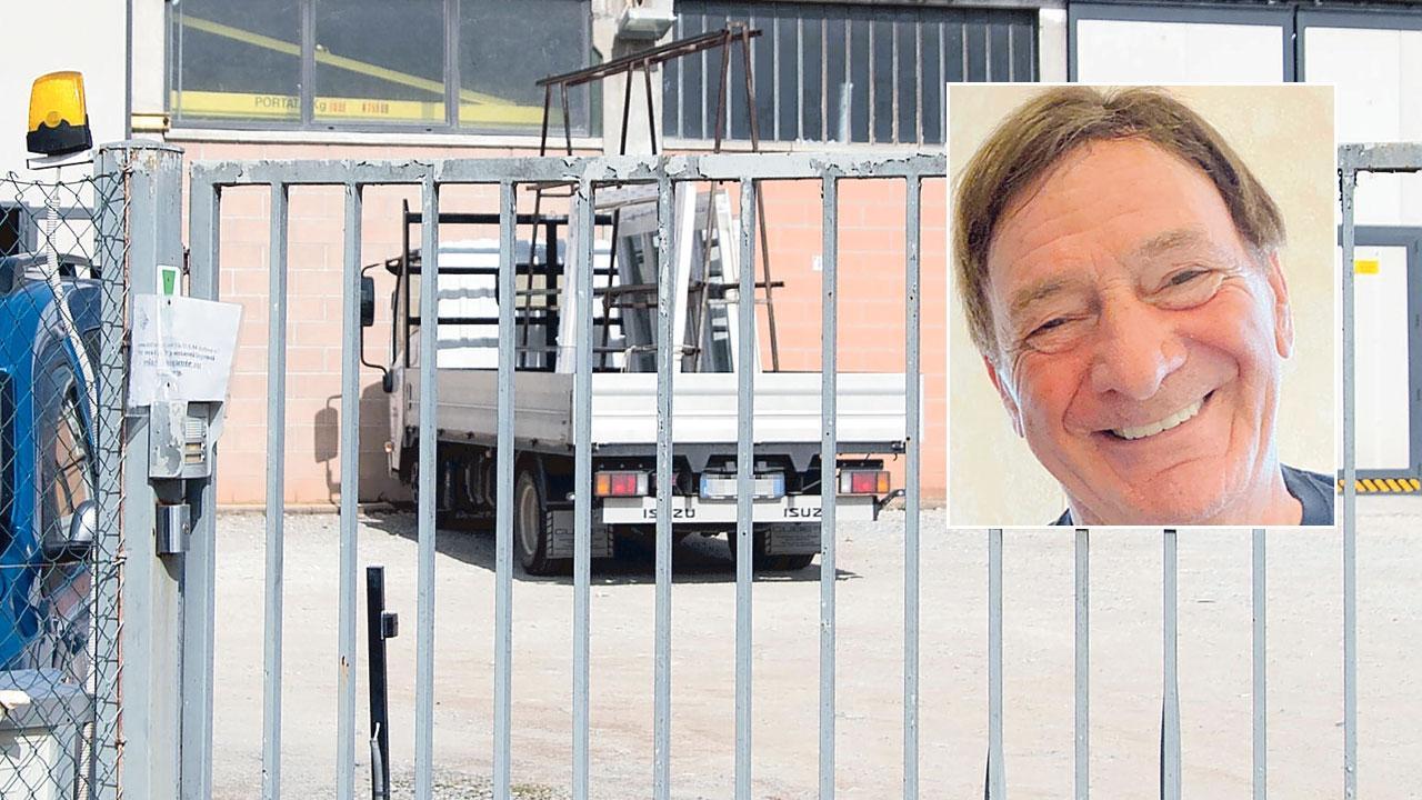 La Dsm Infissi di Porcari dove mercoledì mattina è avvenuto l’incidente. Nel riquadro Gian Pietro Vitelli