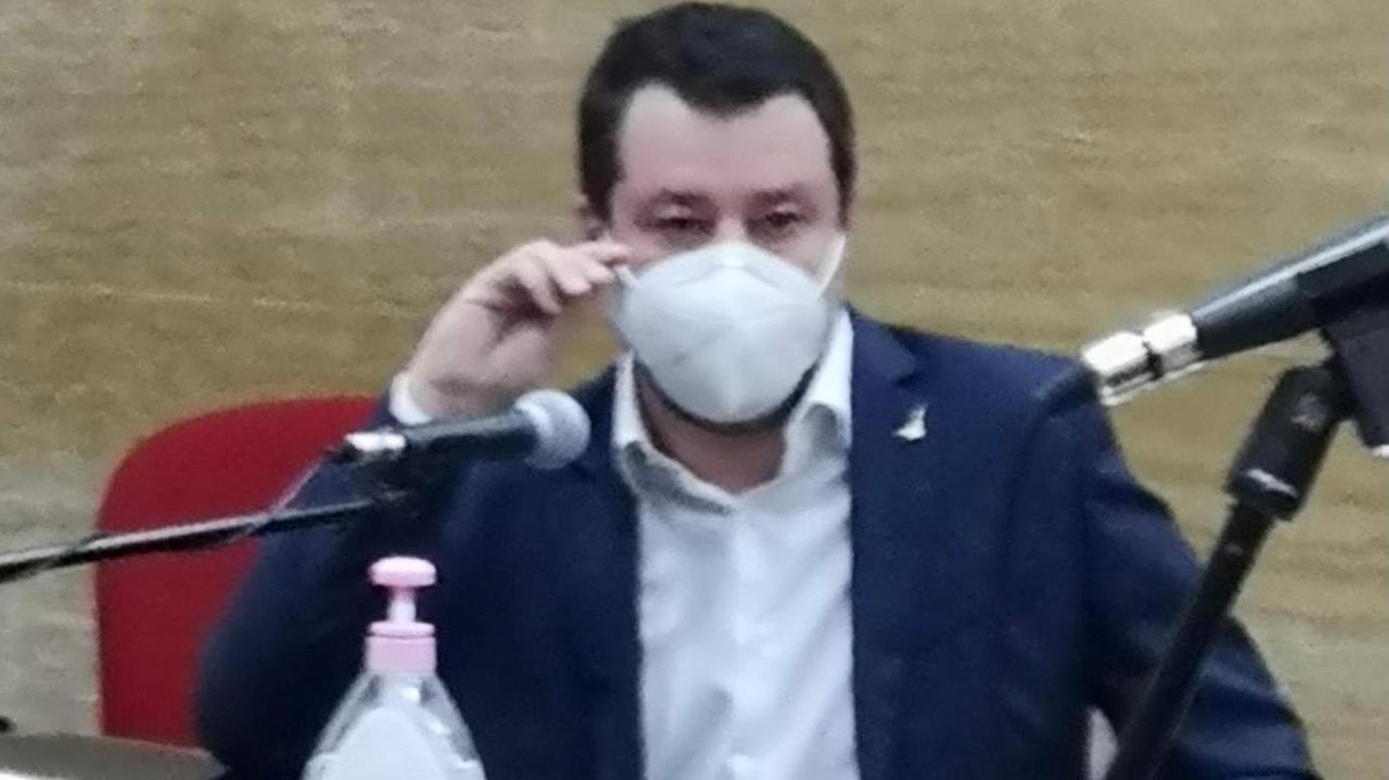 Salvini in Tribunale a Cagliari (foto Mario Rosas)