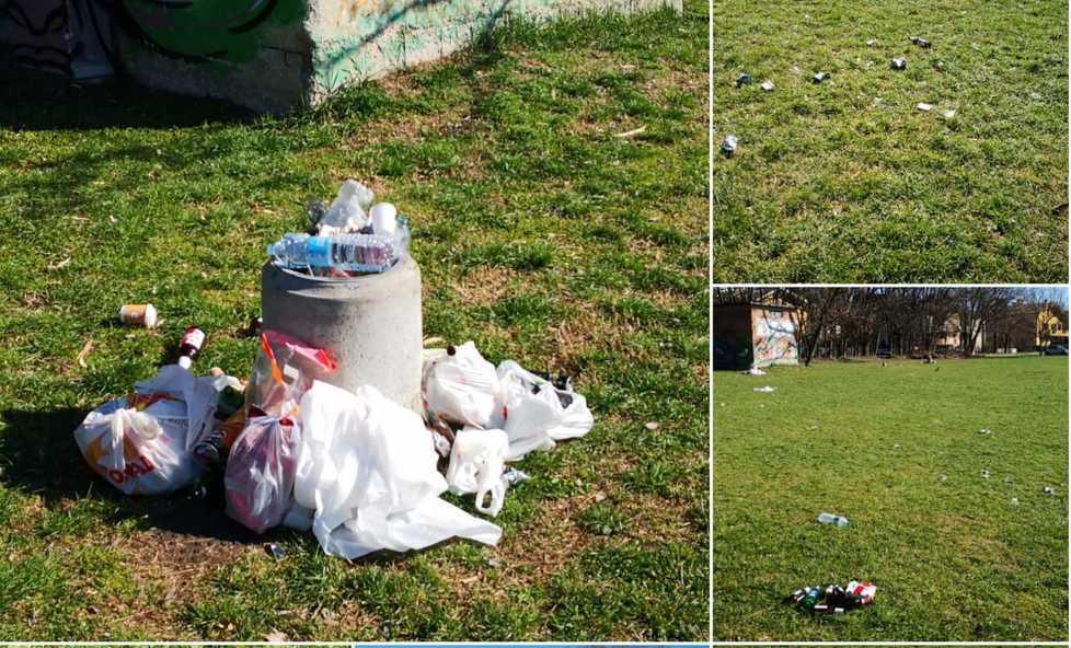 Assembramenti e rifiuti al parco delle Caprette 