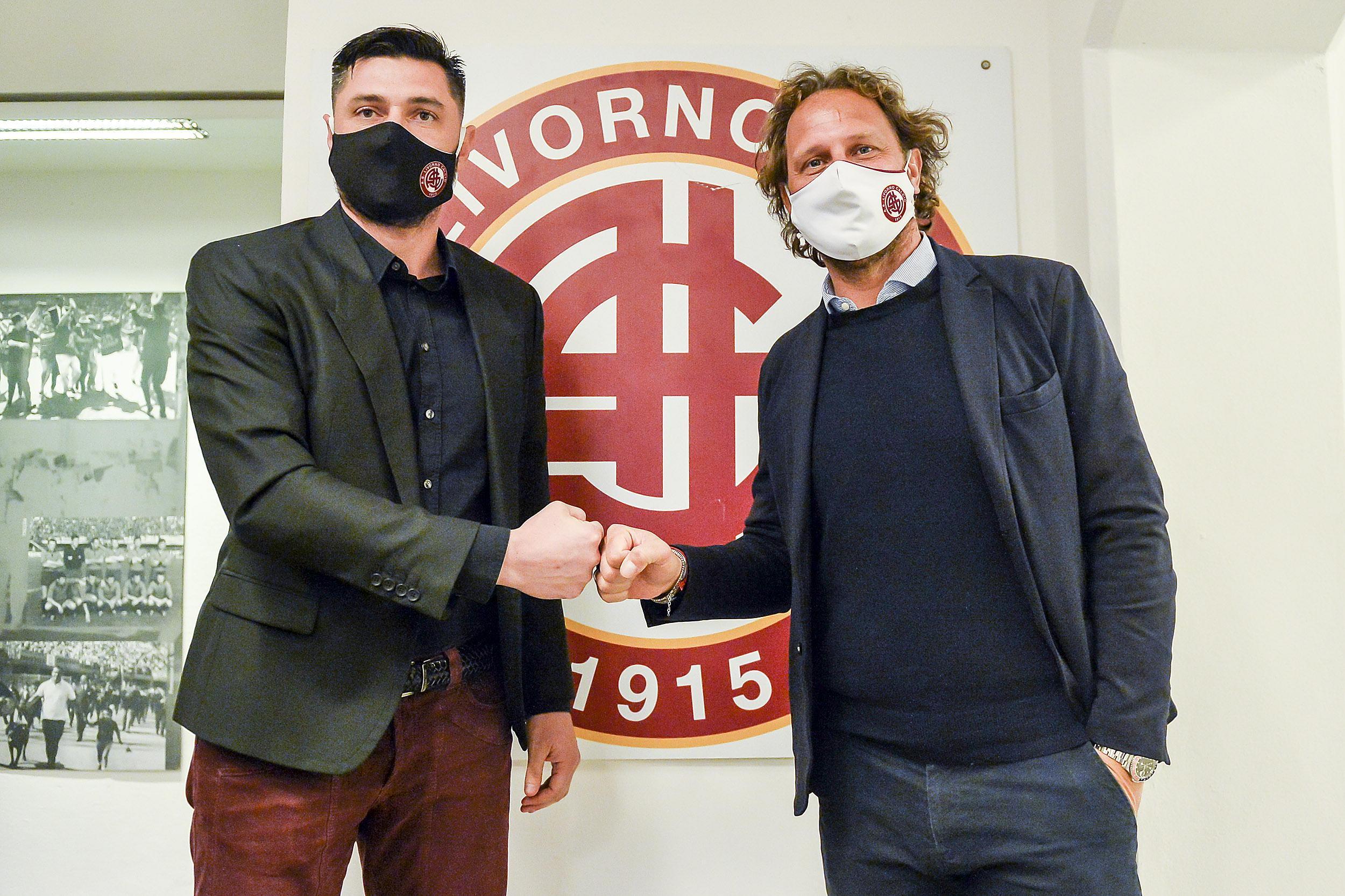 Marco Amelia col direttore sportivo Raffaele Rubino (foto Marzi/Masini)