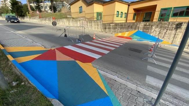 Campobasso, street art per strisce pedonali per bambini